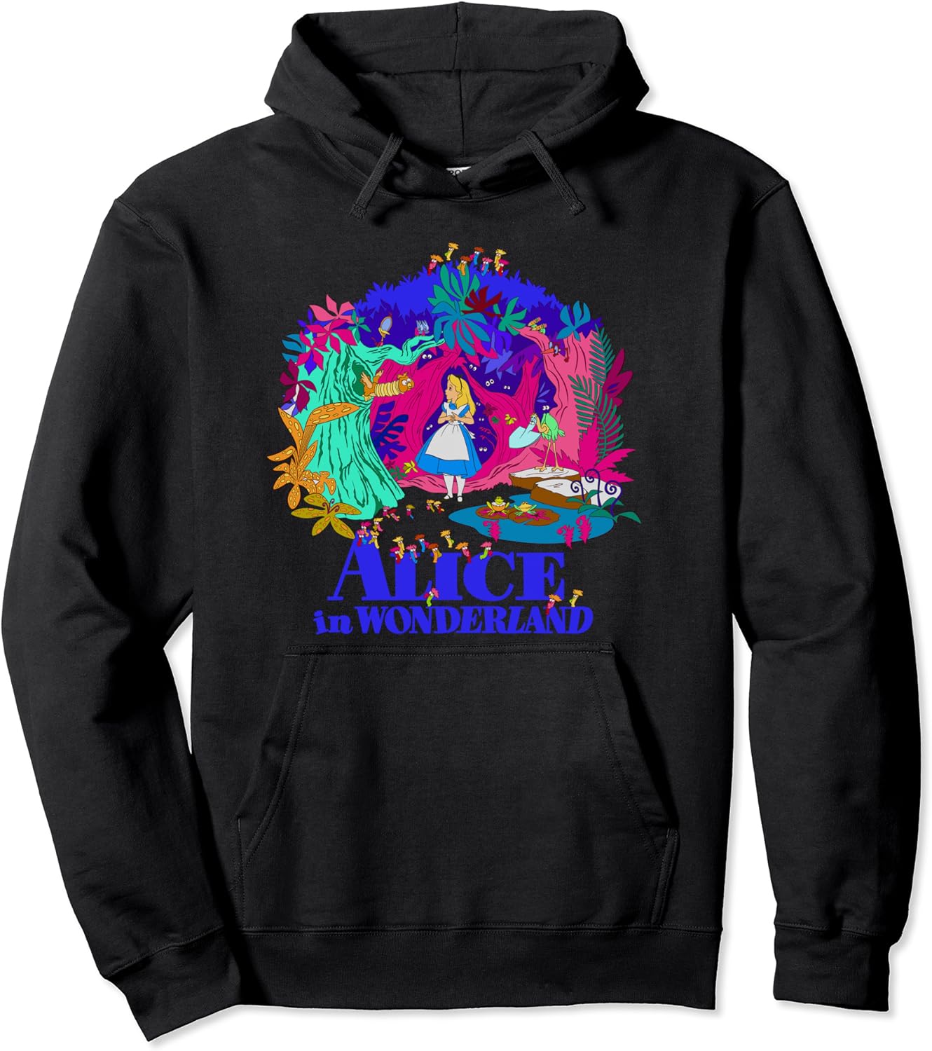 Disney Alice In Wonderland Neon Floral Pullover Hoodie